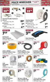 Princess Auto flyer Page 9: Packaging Tapes €4,49, Foam Magnetic Tape €4,99