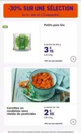 Catalogue Picard page 2: LE BIO Petits pois doux €3,15, Carottes en rondelles sans résidu de pesticides €2,55