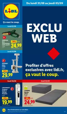 Lidl | Du 31/08 au 03/09 Les Exclus Web de la semaine (valable jusqu'au 3-09)