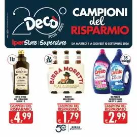 Volantino Deco Iperstore Pagina 1: Bio Presto Detersivo Liquido €2,99, Costa d'Oro olio extra vergine di oliva €4,99