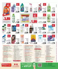 Volantino PrestoFresco Pagina 8: Dentifricio azioni assortite Mentadent €1,74, Gel disincrostante/candeggina Wc Net €1,79