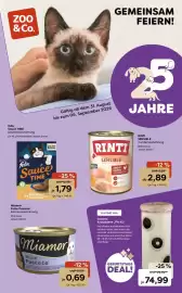 ZOO & Co Flugblatt woche 36 Seite 1: Miamor Feine Pastete mit Geflügelherzen €0,69, Rinti Sensible Hundennassnahrung €2,89