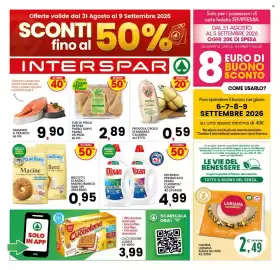 Volantino Interspar Pagina 1: Dixan Detersivi per bucato €4,99, Macine Mulino Bianco €0,95