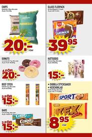 Nelins reklamblad vecka 36 Sida 14: Gårdschips €20,00, Vitakraft beef stick €15,00