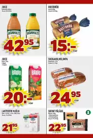 Nelins reklamblad vecka 36 Sida 11: Brämhults juice €42,95, Bravo juice €20,00