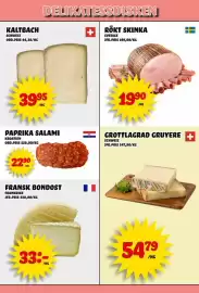 Nelins reklamblad vecka 36 Sida 7: Kaltbach €39,95, Rökt skinka €19,90