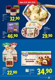 Lidl reklamblad vecka 37 Sida 12: Milka hasselnöts-tårta €46,90, Alpenfest sylt €32,90