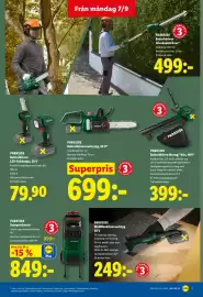 Lidl reklamblad vecka 37 Sida 18: Parkside kompostkvarn €849,00, Parkside multifunktionsverktyg €249,00