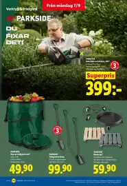 Lidl reklamblad vecka 37 Sida 19: Parkside Blomvagn €59,90, Parkside pop up-trädgårdssäck €49,90