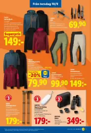 Lidl reklamblad vecka 37 Sida 26: Bresser kikare €349,00, Crivit softshelljacka €149,00