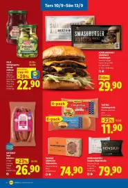Lidl reklamblad vecka 37 Sida 27: Tastino Hamburgerbröd €11,90, Norrlandsvilt Renskav/Älgköttbullar €79,90