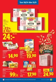 Lidl reklamblad vecka 37 Sida 28: Arla Köket Riven ost €17,90, Wästgöta Kloster/Arla Hårdost €99,00