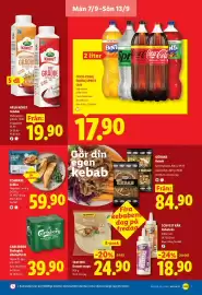 Lidl reklamblad vecka 37 Sida 7: Coca-Cola/Fanta/Sprite Läsk €17,90, Compass grillax €59,90