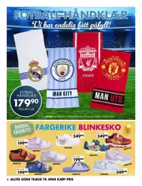 Sparkjøp kundeavis Side 4: FOTBALL HÅNDKLÆR €179,90, FARGERIKE BLINKESKO