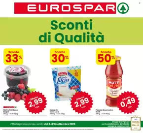 Volantino Eurospar Pagina 1: Mozzarelle Santa Lucia €2,99, Passata di pomodoro €0,49