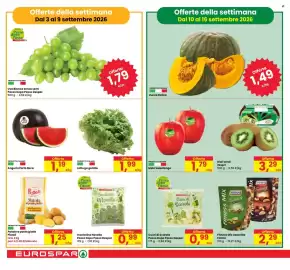 Volantino Eurospar Pagina 2: KIWI VERDI €3,29, Anguria Perla Nera €1,19