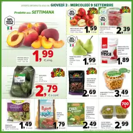 Volantino Todis Pagina 6: Noci pecan sgrassiate e tostate €2,69, Pere William's verdi €1,99