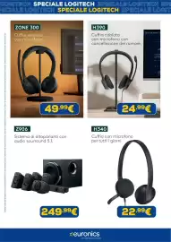 Volantino Euronics Pagina 8: Cuffia cablata con microfono con cancellazione del rumore €24,99, Cuffia con microfono €22,99