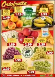 Volantino MercADone Pagina 11: Uva Red Globe €1,99, Pizzoli Iodi Patate €2,39