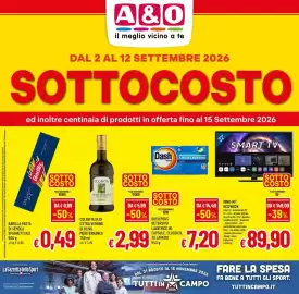 Volantino A&O Pagina 1: Barilla Pasta di Semola Spaghetti N.5 €0,49, INNO-HIT SMART TV €89,90