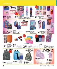 Volantino Le Mille Pagina 6: Astuccio 3zip Giotto Mycolor/Fluo €5,99, Zaino estensibile Disney/Marvel ass. €14,90