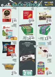 Volantino Eurocash Pagina 3: Emilia blocco di cioccolato fondente 70%/bianco €2,65, Mr Scrocco vari gusti €0,75