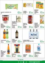 Volantino Sugros Pagina 32: San Pellegrino aranciata amara €0,79, Dante condisanino in vetro €2,79