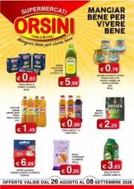Volantino Orsini Market Pagina 1: Estathé limone zero pesca zero €1,49, Pasta Barilla Formati Classici €0,65