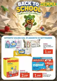 Volantino Sanitaria Demma Pagina 1: Nipiol agnello €1,99, Huggies Unistar €2,09