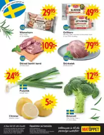 Matöppet reklamblad vecka 36 Sida 4: Scan grillkorv €49,95, Skinkstek €12,95