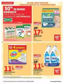 Catalogue Auchan Supermarché page 18: Dash Lessive liquide 2 en 1 €11,39, Pampers couches €17,97
