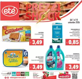 Volantino Eté Pagina 1: Algida Cucciolone classico €3,49, General Detersivo liquido €3,49