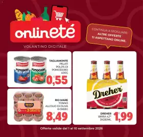 Volantino Eté Pagina 25: Rio mare tonno all'olio di oliva €8,49, Dreher birra €1,99