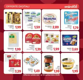 Volantino Eté Pagina 26: Soavelli mozzarella e pomodoro €1,99, Smarties cono €3,69