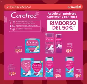 Volantino Eté Pagina 34: Carefree Cotton Feel Normal Aloe €1,29, Carefree Cotton Feel Normal €1,19