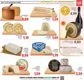 Volantino Eté Pagina 9: Lo Conte Caciocchiato €1,69, Caciotta vari gusti Cappellania €1,19