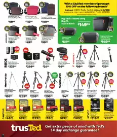 Teds Cameras catalogue Page 14: Pgytech Onego Solo 4L Bag €129,95, Sandisk Extreme Pro 128GB SDXC or Micro Card €89,95
