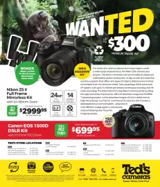 Teds Cameras catalogue Page 24: Nikon Z5 II Full Frame Mirrorless Kit €2.999,95, Canon EOS 1500D DSLR Kit €699,95