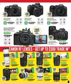 Teds Cameras catalogue Page 3: Canon RF 16-28mm F2.8 STM Zoom €1.699,95, Canon RF 100mm F2.8 Macro Lens €1.999,95
