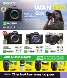 Teds Cameras catalogue Page 8: Sony 16-35mm F2.8 GM II Zoom €3.199,95, Sony 50mm F1.4 GM Lens €2.099,95