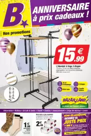 Catalogue Bazarland page 1: PIPELETTE Chaussettes femme €1,99, Minis boîtes à clips empilables €2,49