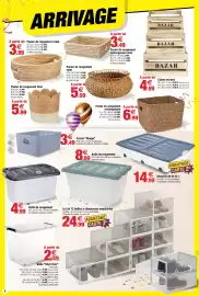 Catalogue Bazarland page 8: Panier de rangement ovale €3,99, BAZAR Caisse en bois €4,99