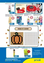 PRIVÁT akciós újság hét 36 Oldal 4: Silan öblítő koncentrátum €2.499,00, Persil mosógél €6.799,00