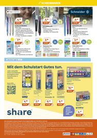 Müller Flugblatt Seite 20: Share Bleistifte €2,29, Share Kugelschreiber made by Schneider €6,49