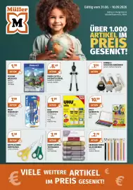 Müller Flugblatt Seite 1: Jolly Farbstifte Kinderfest €10,99, UHU Klebestifte €1,99