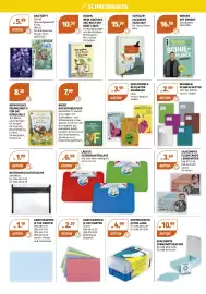 Müller Flugblatt Seite 12: Läufer Schreibunterlage €6,99, Das Häfft Hausaufgabenheft €5,99