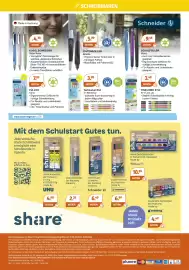Müller Flugblatt Seite 20: Share Bleistifte €2,29, Share Kugelschreiber made by Schneider €6,49