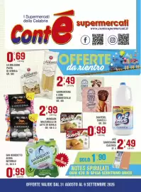 Volantino Conté Supermercati Pagina 1: Soavegel Soavelli €0,99, San Benedetto acqua naturale €0,99
