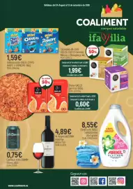 Folleto Coaliment Página 1: Mini OREO, CHIPS AHOY! o PRINCIPE €1,59, Ariel detergent sensaciones €8,55