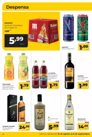 Folleto Alimerka semana 36 Página 14: SC Crema de licor €5,99, Johnnie Walker Whisky etiqueta negra €24,95